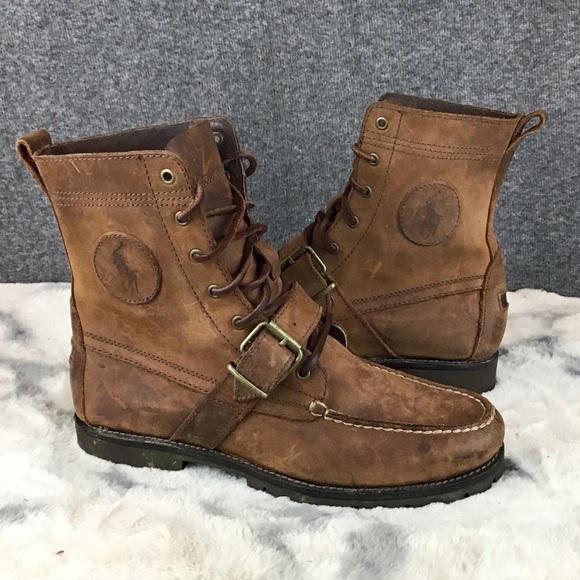 Vintage Polo Ralph Lauren Brown Leather Ranger Hiking Trail Boots Size 8 D